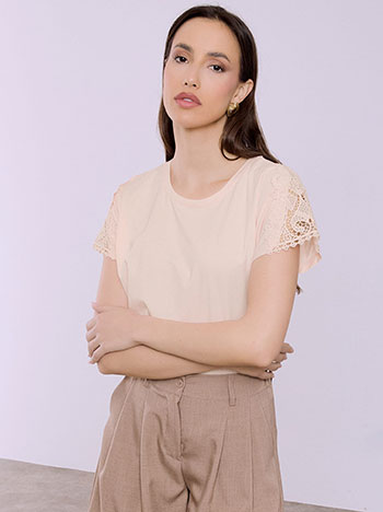 Μπλούζα με κροσέ λεπτομέρεια SQ7616.4992+4