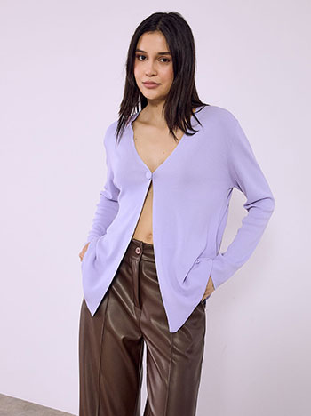 Ζακέτα μονόχρωμη με κουμπί SQ7616.5333+6