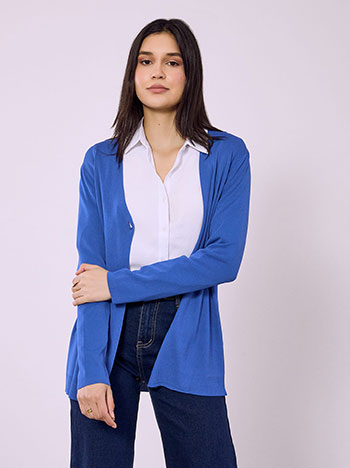 Ζακέτα μονόχρωμη με κουμπί SQ7616.5333+8