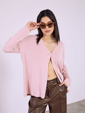 Ζακέτα μονόχρωμη με κουμπί SQ7616.5333+5