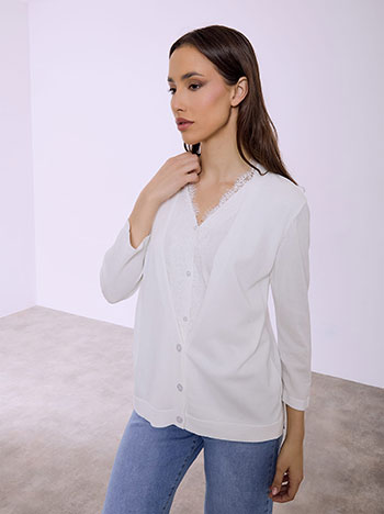 Ζακέτα με λεπτομέρειες δαντέλας SQ7616.5525+3