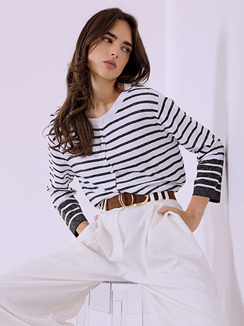 Ζακέτα ριγέ μεταλλιζέ SQ7616.5530+1