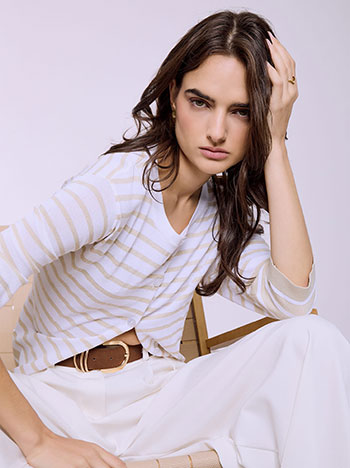 Ζακέτα ριγέ μεταλλιζέ SQ7616.5530+3