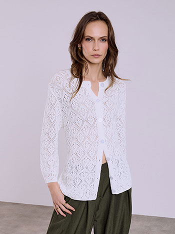 Ζακέτα μονόχρωμη διάτρητη SQ7616.5534+2