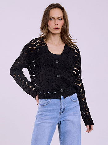 Ζακέτα πλεκτή κροσέ SQ7616.5609+2