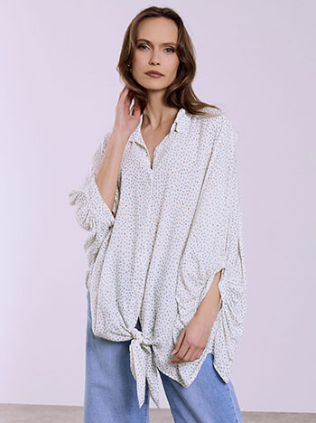 Πουκαμίσα πουά oversized με δέσιμο SQ7629.3091+1