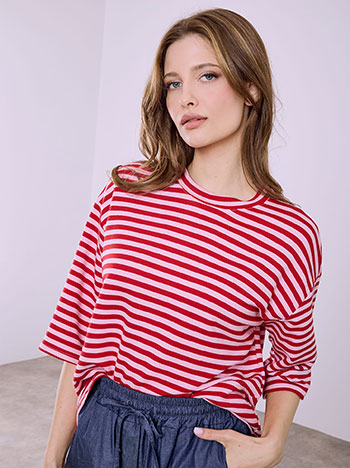 Μπλούζα με ρίγες από βαμβάκι SQ7629.4798+4