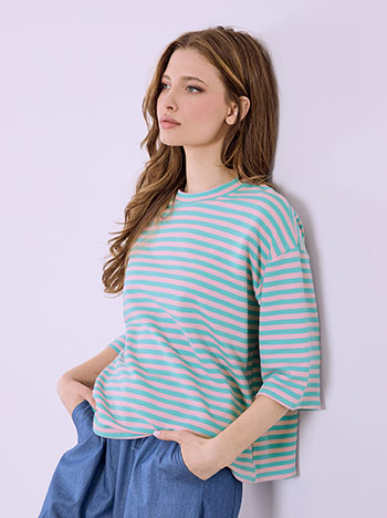 Μπλούζα με ρίγες από βαμβάκι SQ7629.4798+2