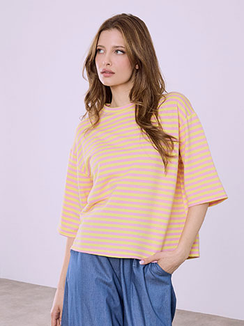 Μπλούζα με ρίγες από βαμβάκι SQ7629.4798+3