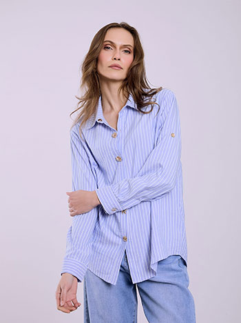 Πουκάμισο ριγέ με ανάγλυφα κουμπιά SQ7633.3560+1