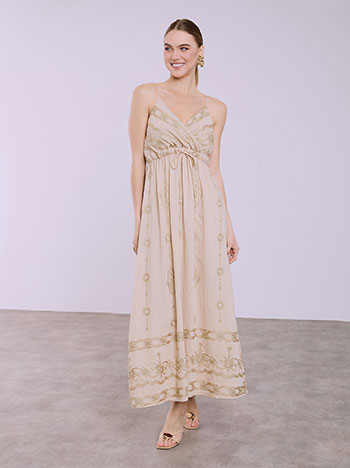 Φόρεμα με μεταλλιζέ κεντήματα SQ7633.8215+4