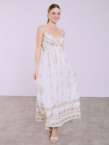 Φόρεμα με μεταλλιζέ κεντήματα SQ7633.8215+2