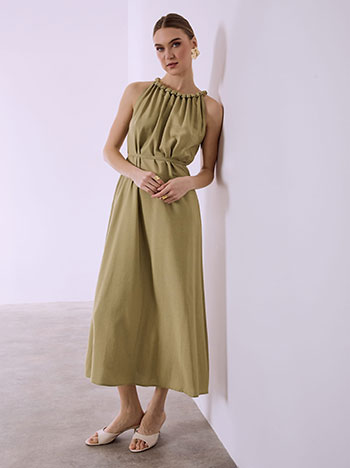 Φόρεμα μάξι με λινό SQ7633.8299+2