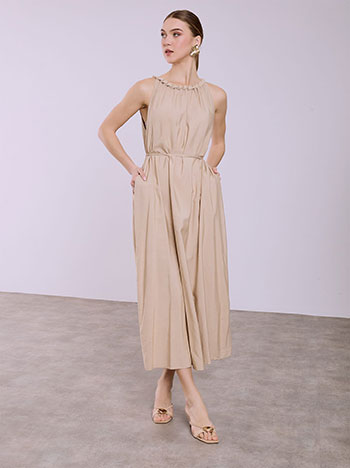 Φόρεμα μάξι με λινό SQ7633.8299+4