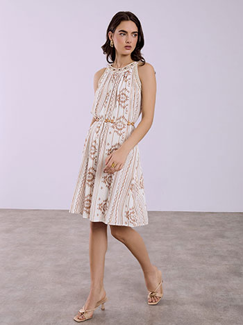 Celestino Φόρεμα εμπριμέ με μεταλλιζέ ρίγες SQ7633.8458+3