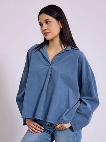 Μπλούζα κοτλέ με γιακά SQ7639.4104+4