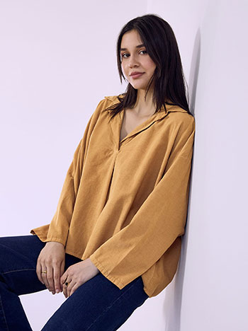 Μπλούζα κοτλέ με γιακά SQ7639.4104+2