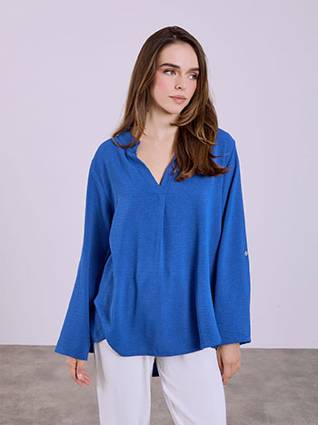 Μπλούζα μονόχρωμη με πιέτα SQ7639.4126+5