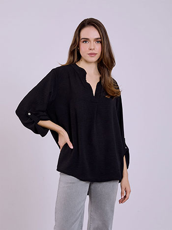 Μπλούζα μονόχρωμη με πιέτα SQ7639.4126+1