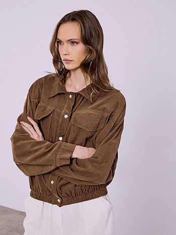 Μπουφάν κοτλέ με ελαστικό τελείωμα SQ7639.6118+2