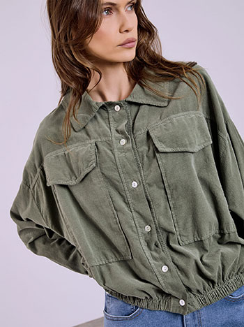 Μπουφάν κοτλέ με ελαστικό τελείωμα SQ7639.6118+5