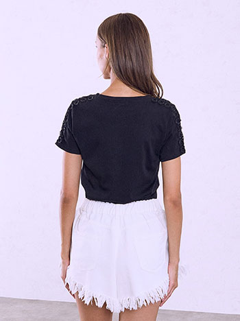 T-shirt με strass καρδιά SQ7642.4034+4