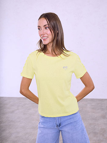 T-shirt με strass καρδιά SQ7642.4034+3