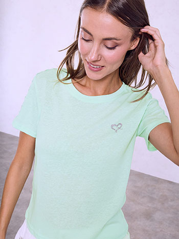 T-shirt με strass καρδιά SQ7642.4034+6