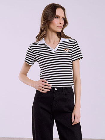 Μπλούζα ριγέ με αρκουδάκι SQ7642.4096+1