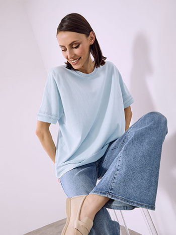 Μπλούζα κοντομάνικη με βισκόζη SQ7642.4185+6