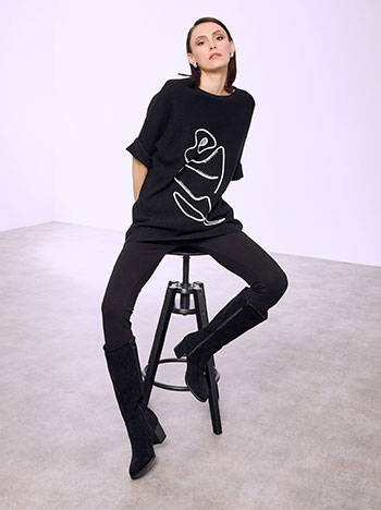 Πουλόβερ κοντομάνικο με παγιέτες SQ7642.4292+1 φωτογραφία