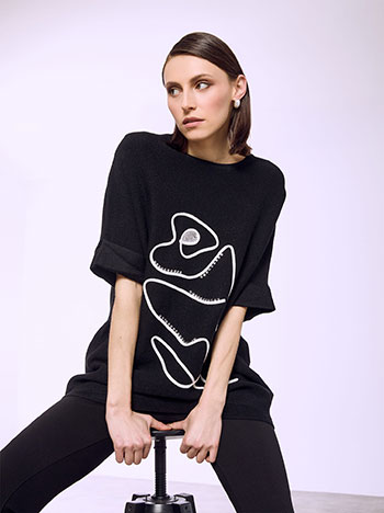 Celestino Πουλόβερ κοντομάνικο με παγιέτες SQ7642.4292+1