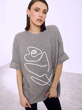 Πουλόβερ κοντομάνικο με παγιέτες SQ7642.4292+2 φωτογραφία