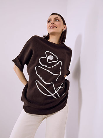 Celestino Πουλόβερ κοντομάνικο με παγιέτες SQ7642.4292+4