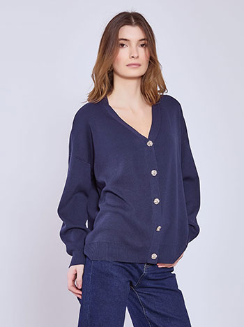 Ζακέτα πλεκτή με ανάγλυφα κουμπιά SQ7642.5218+6