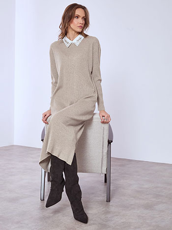 Φόρεμα με strass στον γιακά SQ7642.8618+3