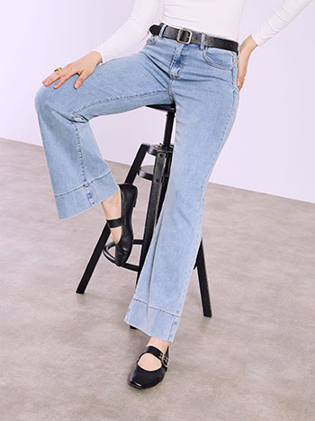 Celestino Τζιν Ψηλόμεσο με Ζώνη Sq7643 1804+1 Παντελόνια Jeans Γυναικεία Ρούχα Μόδα