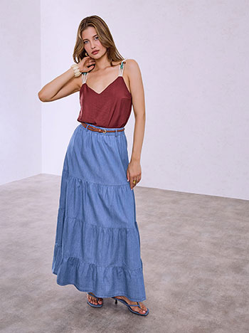 Celestino Φούστα μάξι με denim όψη SQ7693.2244+2