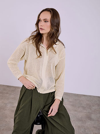 Ζακέτα διάτρητη με κουκούλα SQ7693.5615+4