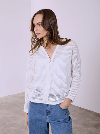 Ζακέτα διάτρητη με κουκούλα SQ7693.5615+1