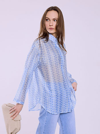 Πουκάμισο ημιδιάφανο πουά SQ7702.3811+2