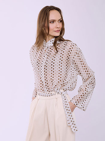 Πουκάμισο ημιδιάφανο πουά SQ7702.3811+4
