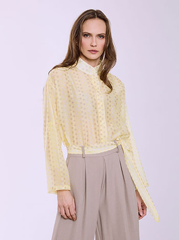 Πουκάμισο ημιδιάφανο πουά SQ7702.3811+3