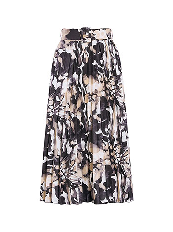 Φούστα πλισέ εμπριμέ με ζώνη SQ7743.2022+1 φωτογραφία