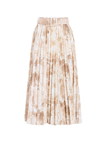 Φούστα πλισέ εμπριμέ με ζώνη SQ7743.2022+2 φωτογραφία