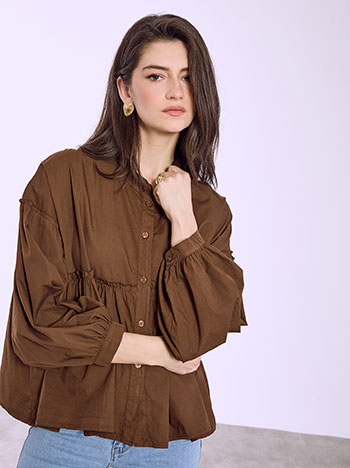 Πουκάμισο βαμβακερό με βολάν SQ7743.3947+2