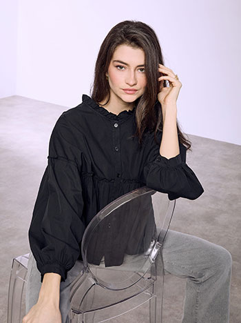 Πουκάμισο βαμβακερό με βολάν SQ7743.3947+1