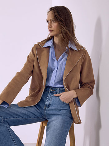 Σακάκι με σουέντ όψη SQ7743.5735+1