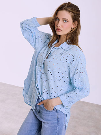 Πουκάμισο κεντητό βαμβακερό SQ7751.3276+2