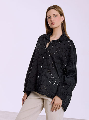 Πουκάμισο βαμβακερό διάτρητο SQ7751.3911+3